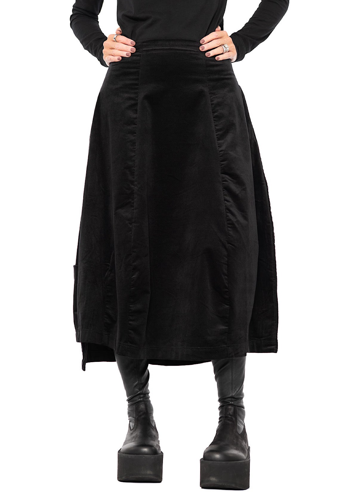 STRETCH-VELVET BALLOON SKIRT