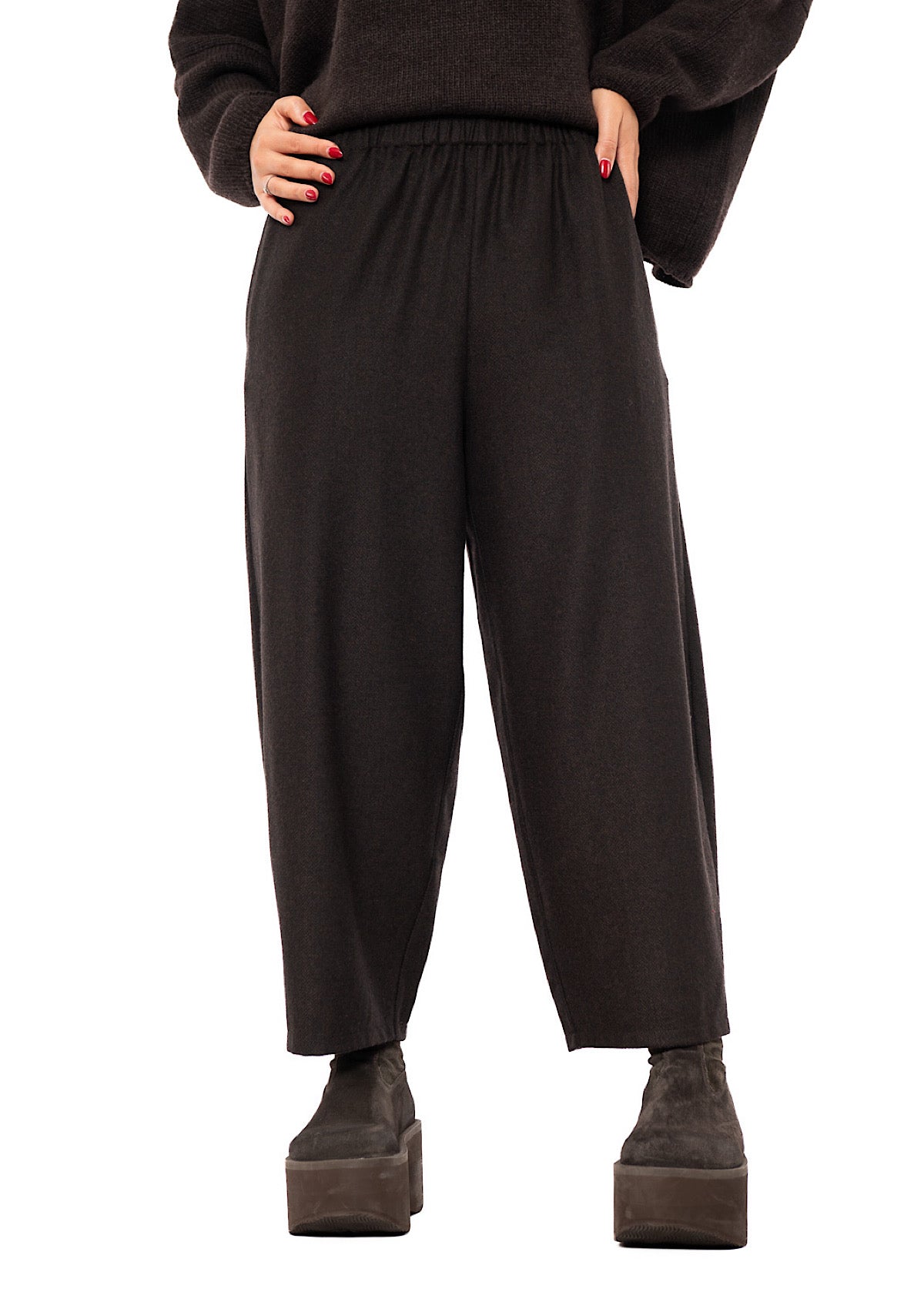 HERRINGBONE WOOL BLEND FOSCO TROUSER