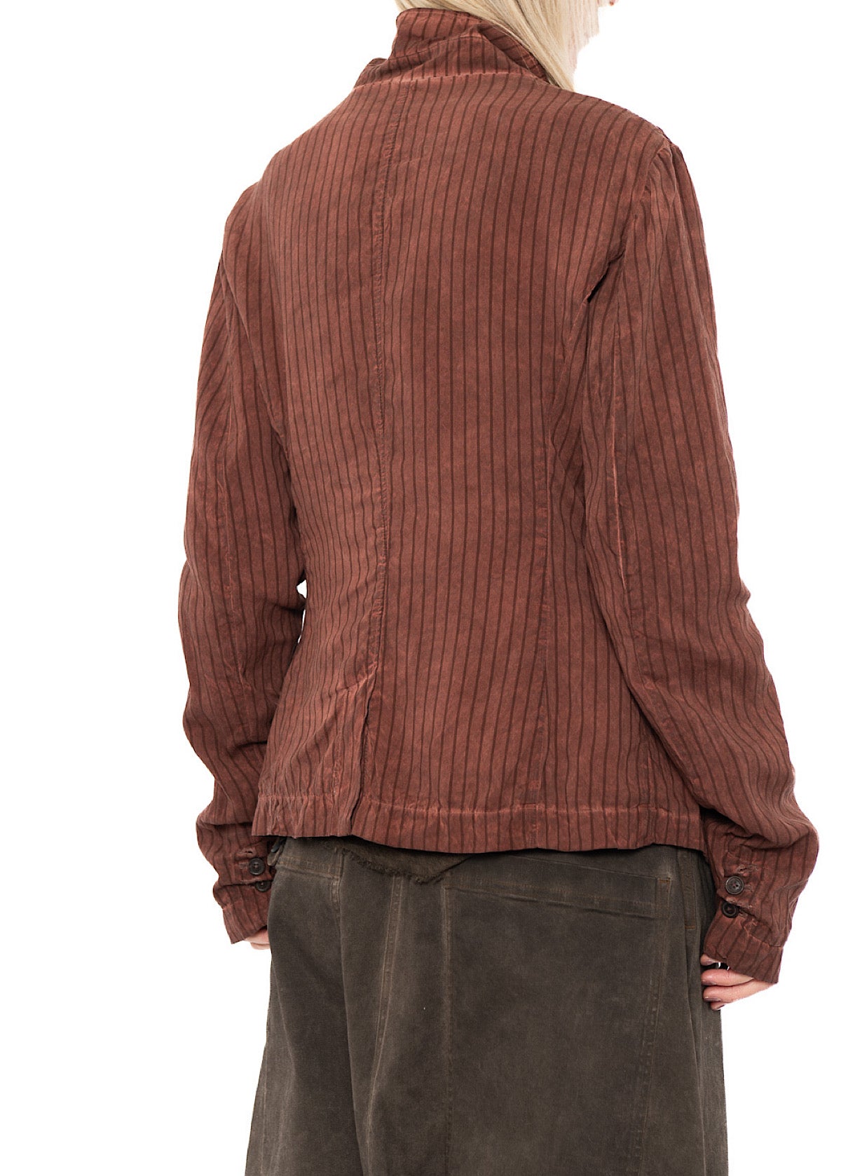 GARMENT-DYED SILK STRIPE JACKET