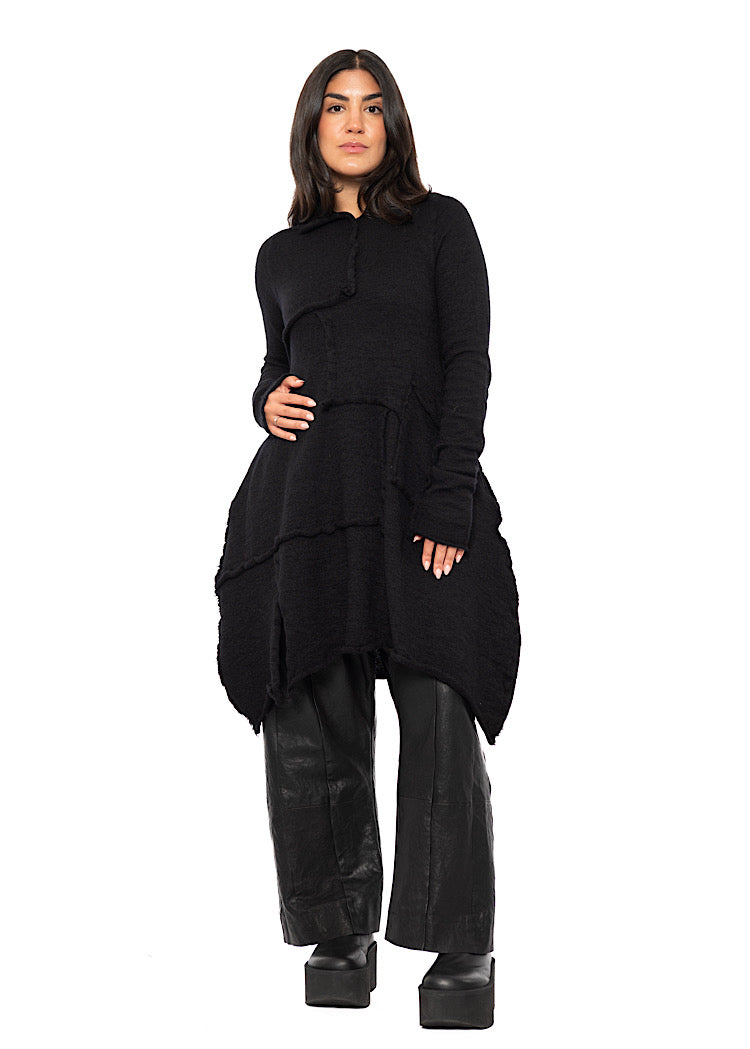 ASYMMETRIC WOOL KNITTED TUNIC