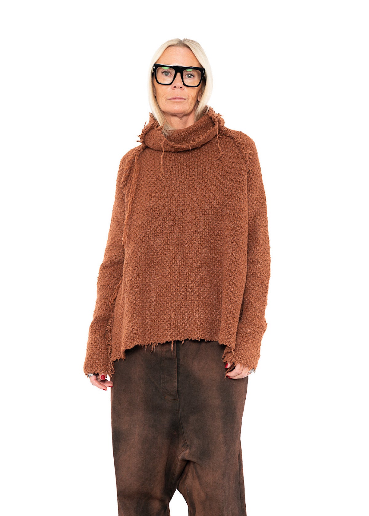 TEXTURED SILK KNIT PULLOVER