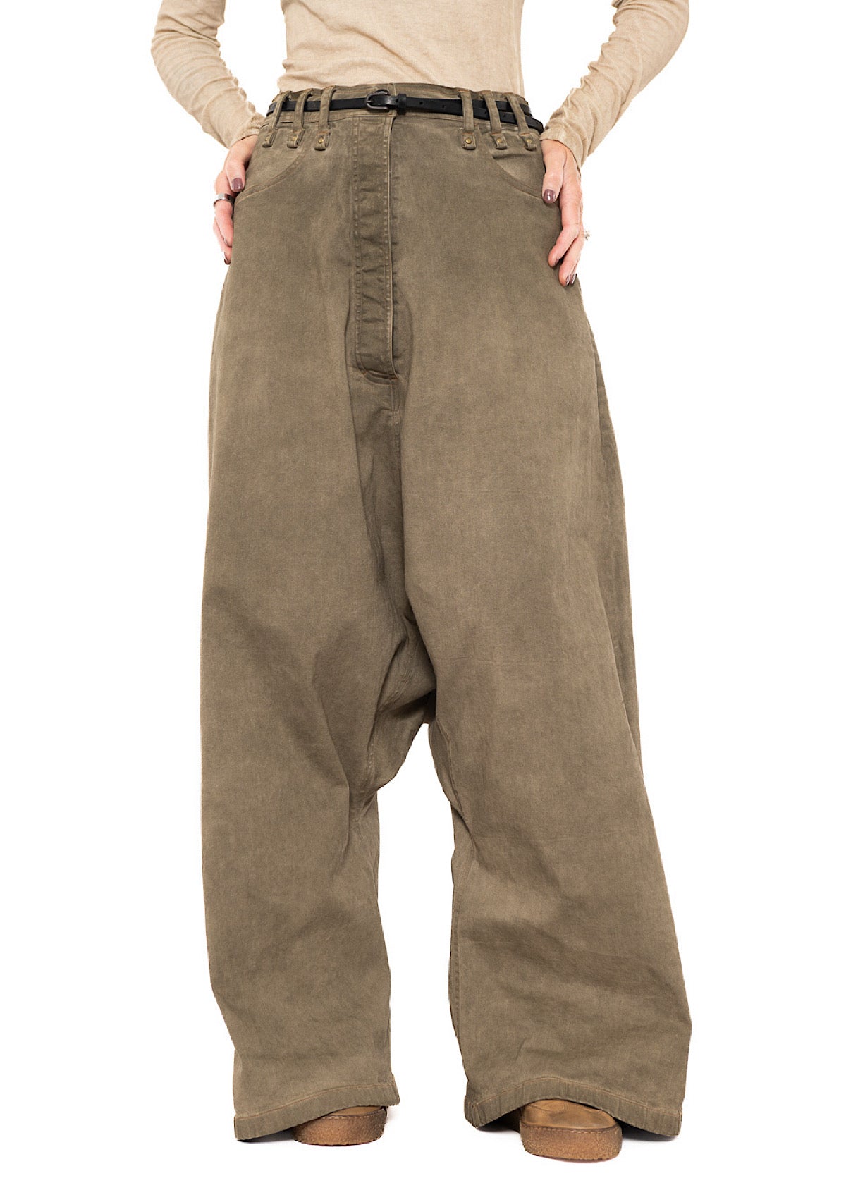 GARMENT-DYED OVERSIZED DENIM TROUSER