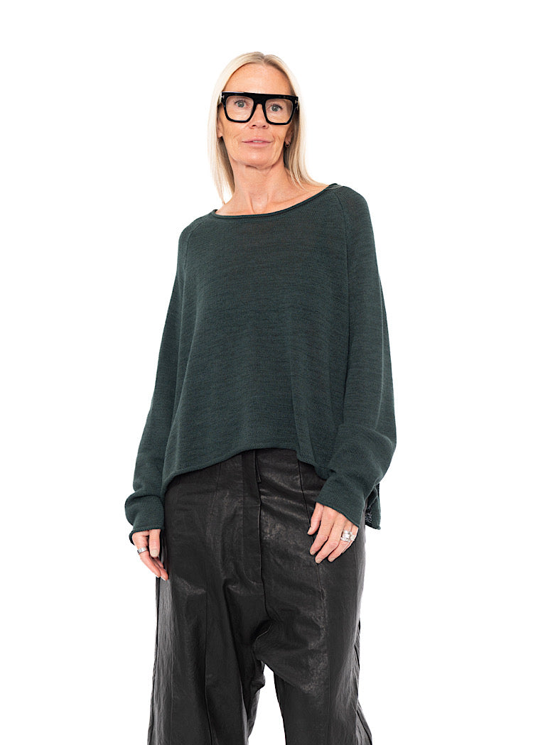 LINEN-BLEND KNITTED PULLOVER