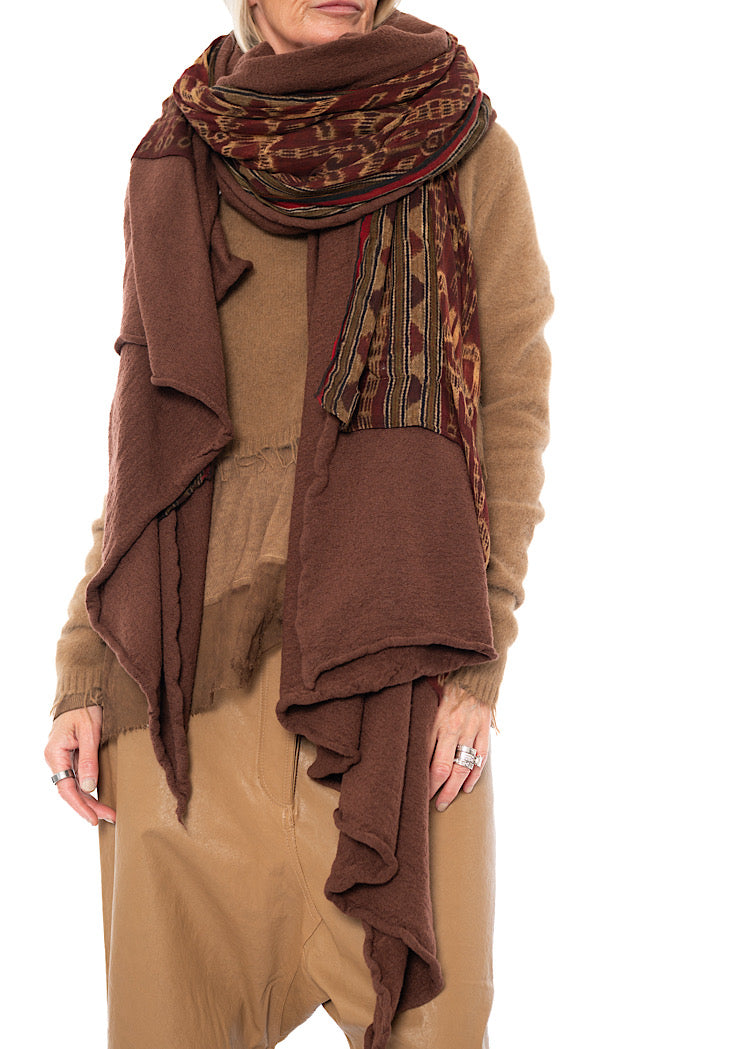 PRINTED MODAL-WOOL KNIT SCARF