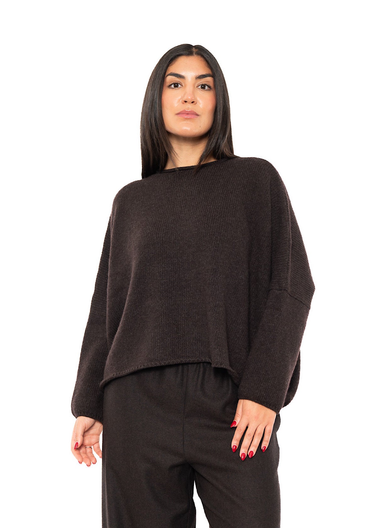 CROPPED CASHMERE BLEND FAUSTA PULLOVER