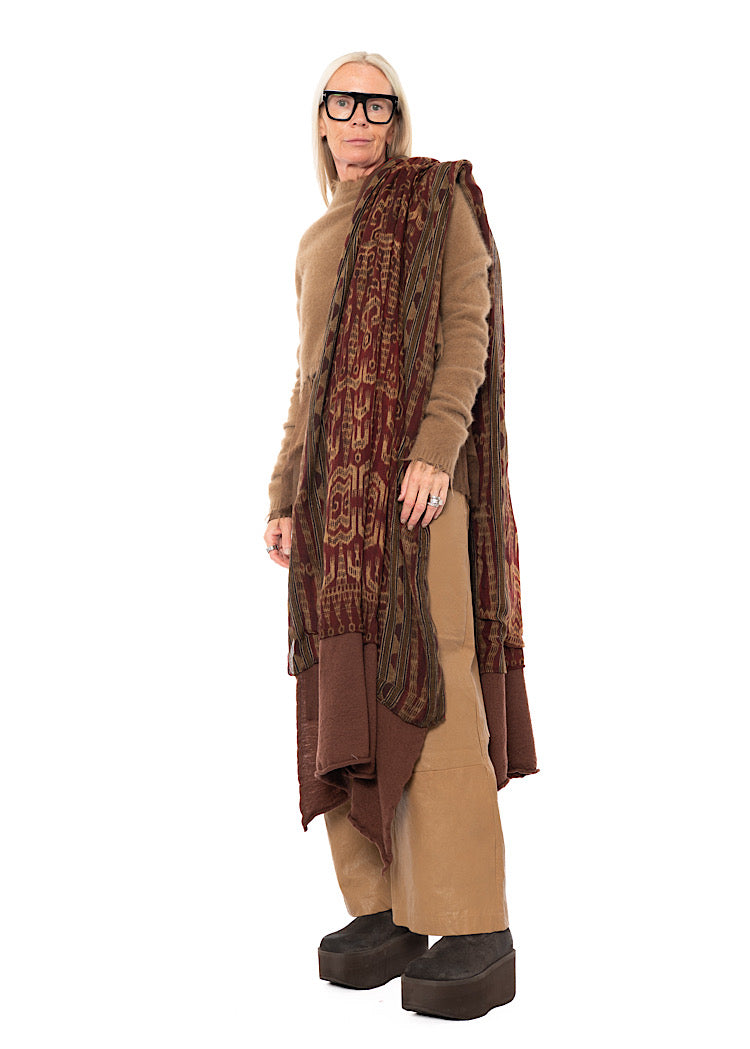 PRINTED MODAL-WOOL KNIT SCARF