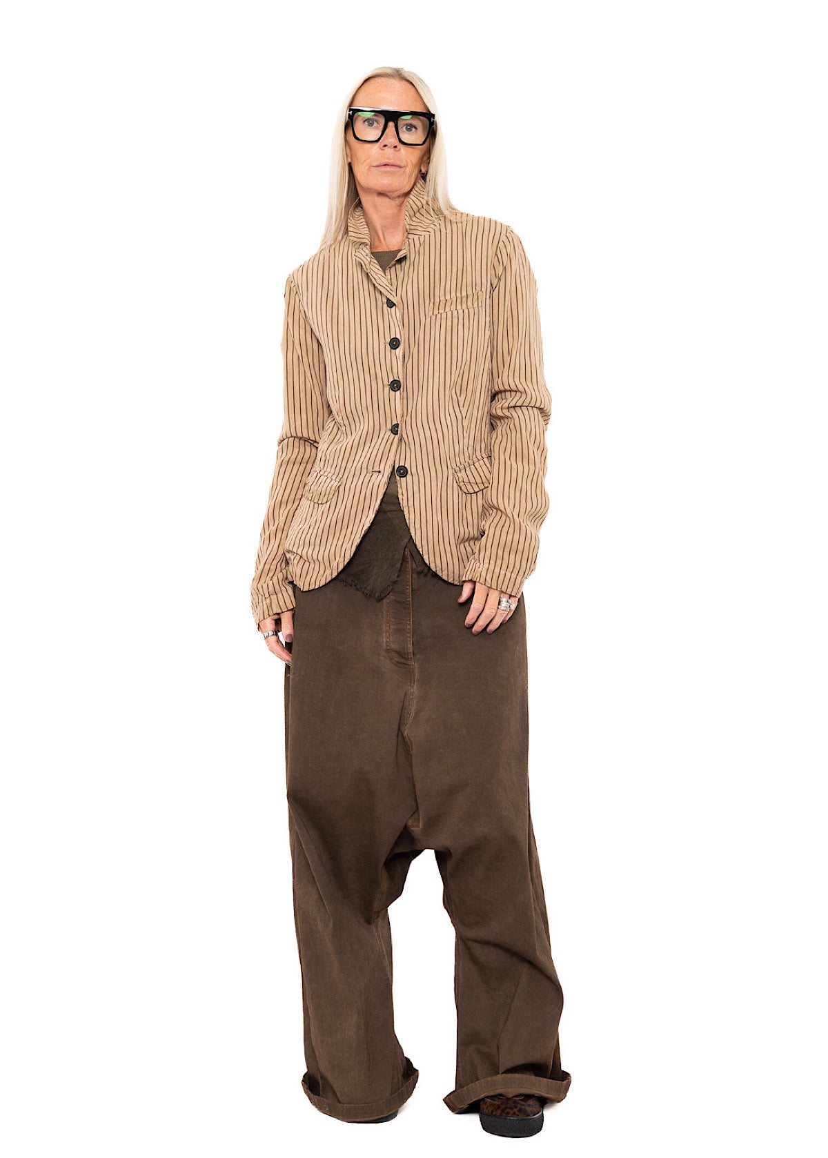 GARMENT-DYED SILK STRIPE JACKET