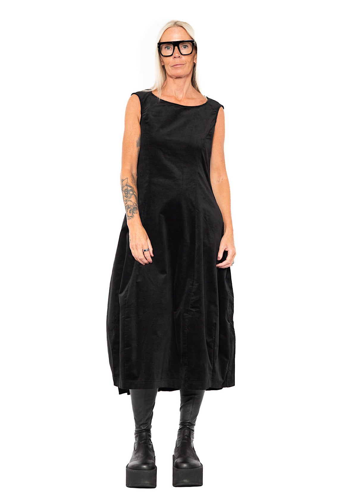 STRETCH-VELVET BALLOON DRESS
