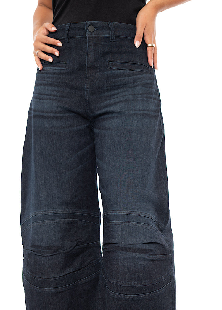 STRETCH HORSESHOE WIDE-LEG TROUSER