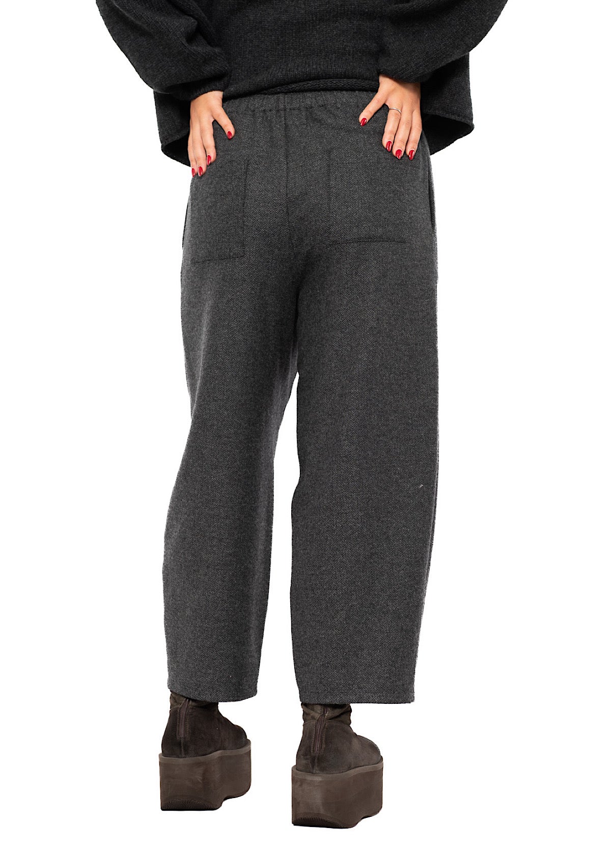 HERRINGBONE WOOL BLEND FOSCO TROUSER