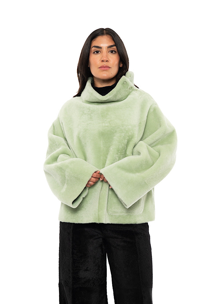 REVERSIBLE FUR-FINISHED PULLOVER