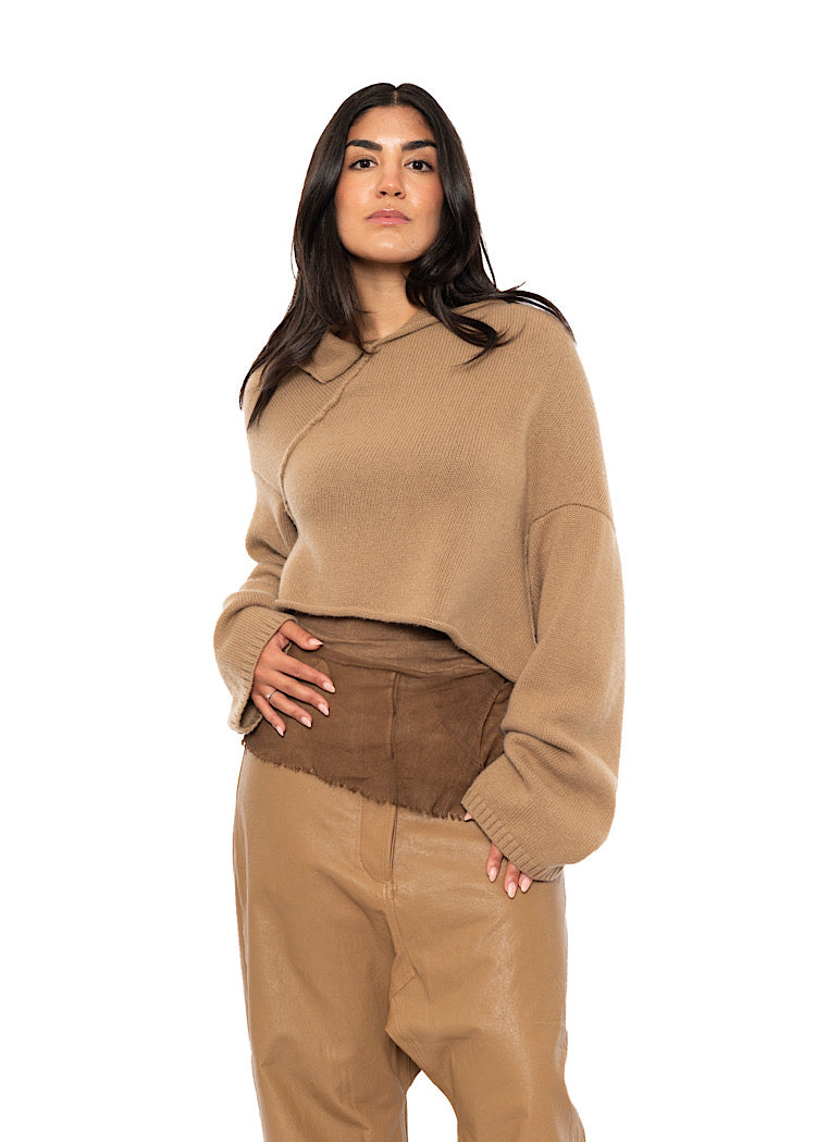 CROPPED MERINO YAK PULLOVER
