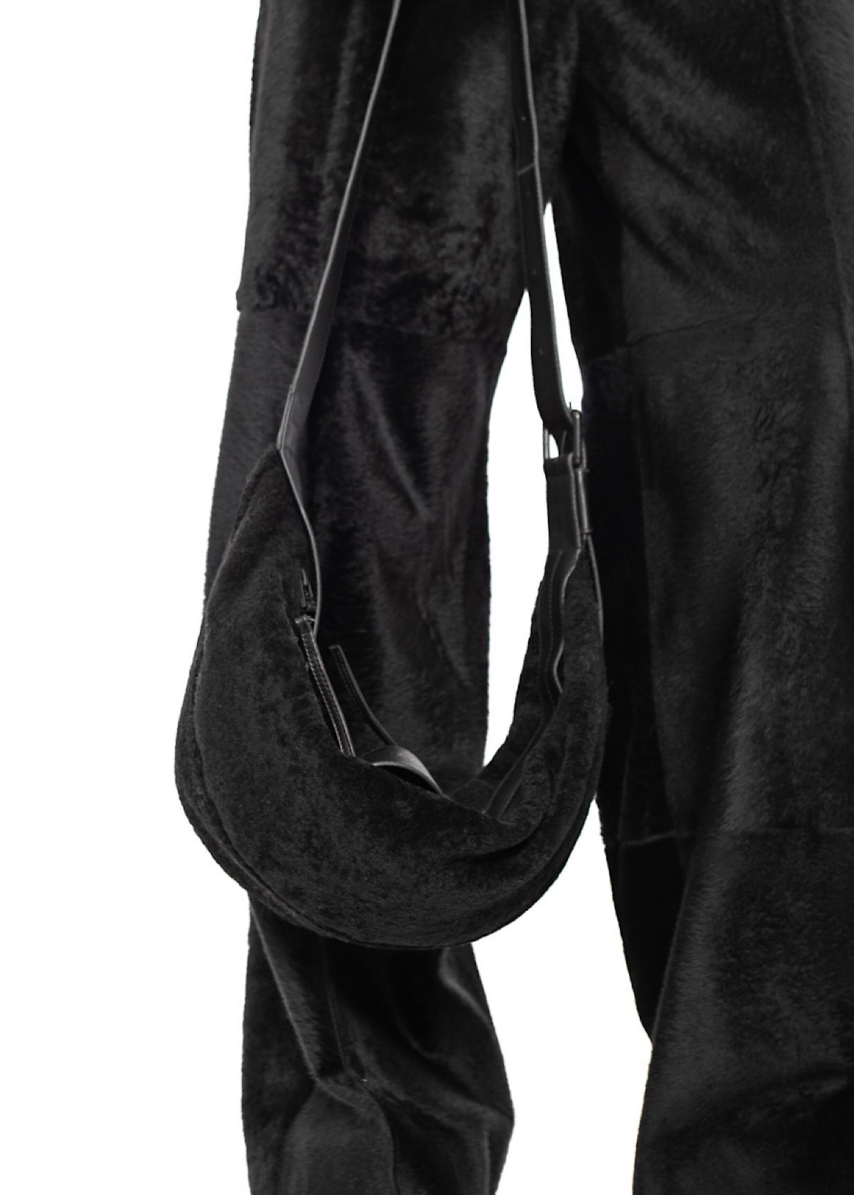 CROSSBODY FUR-FINISHED LEATHER BAG