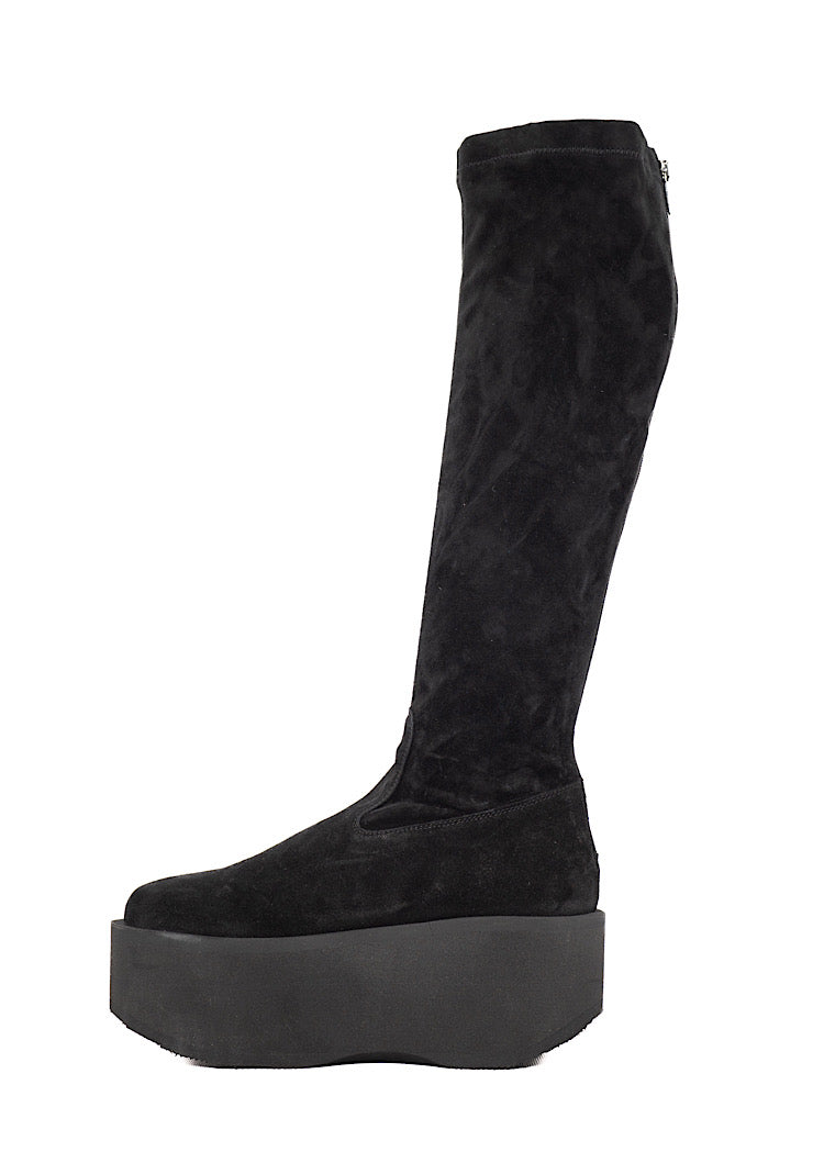 STRETCH SUEDE PLATFORM BOOT