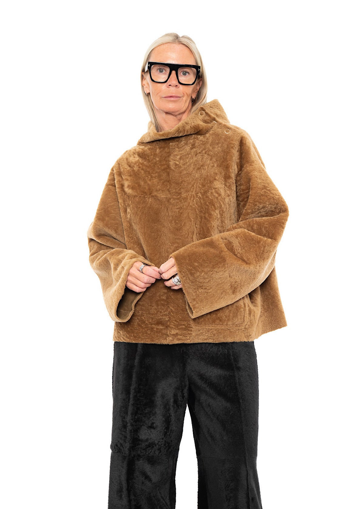 FUR-FINISHED PULLOVER