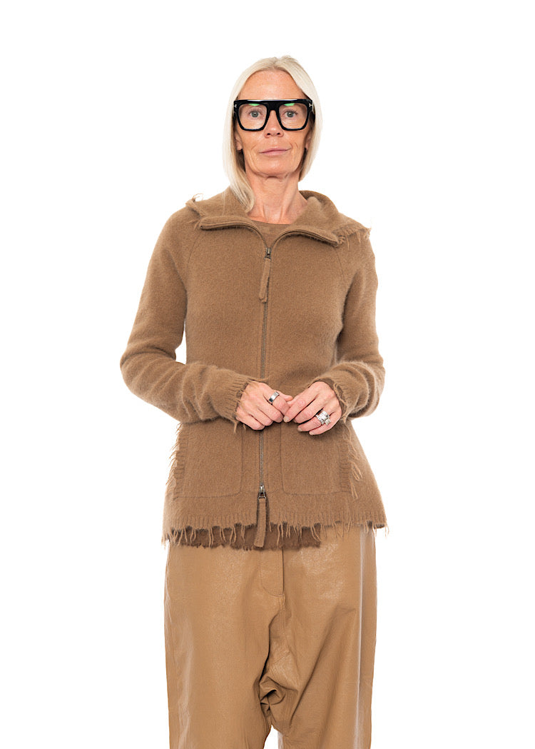 HOODED KNIT CARDIGAN