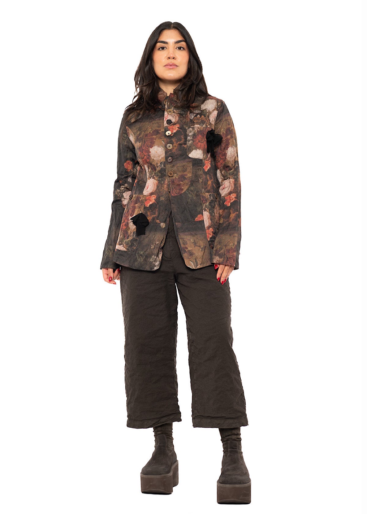 FLORAL PRINT TAILORED JACKET