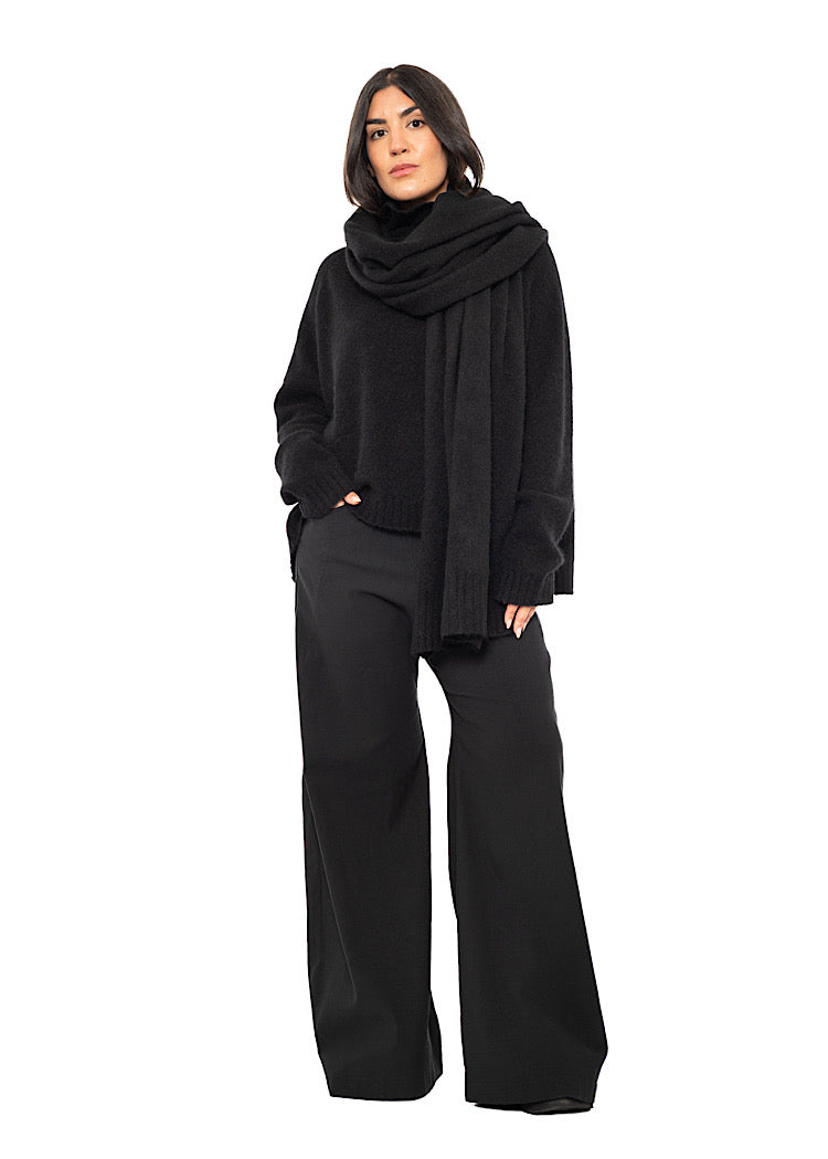BRUSHED MÉLANGE KNITTED SCARF