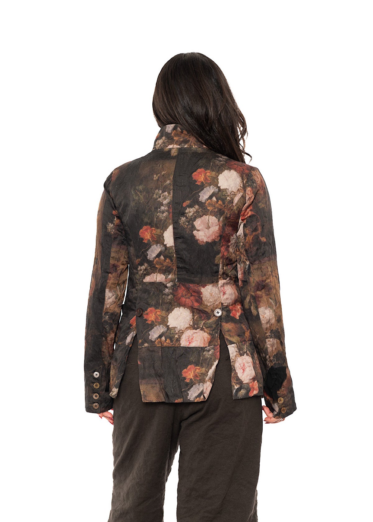FLORAL PRINT TAILORED JACKET