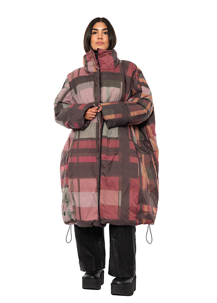 HERITAGE CHECK PUFFER COAT
