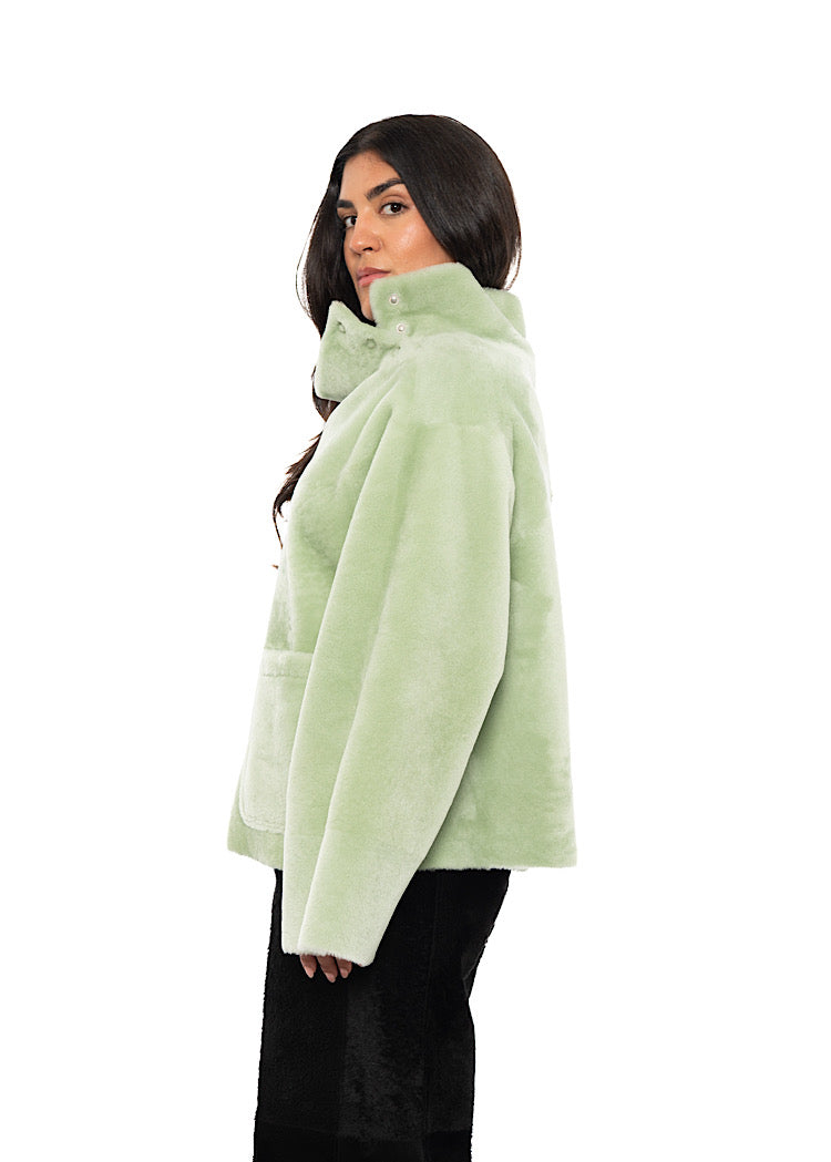 REVERSIBLE FUR-FINISHED PULLOVER