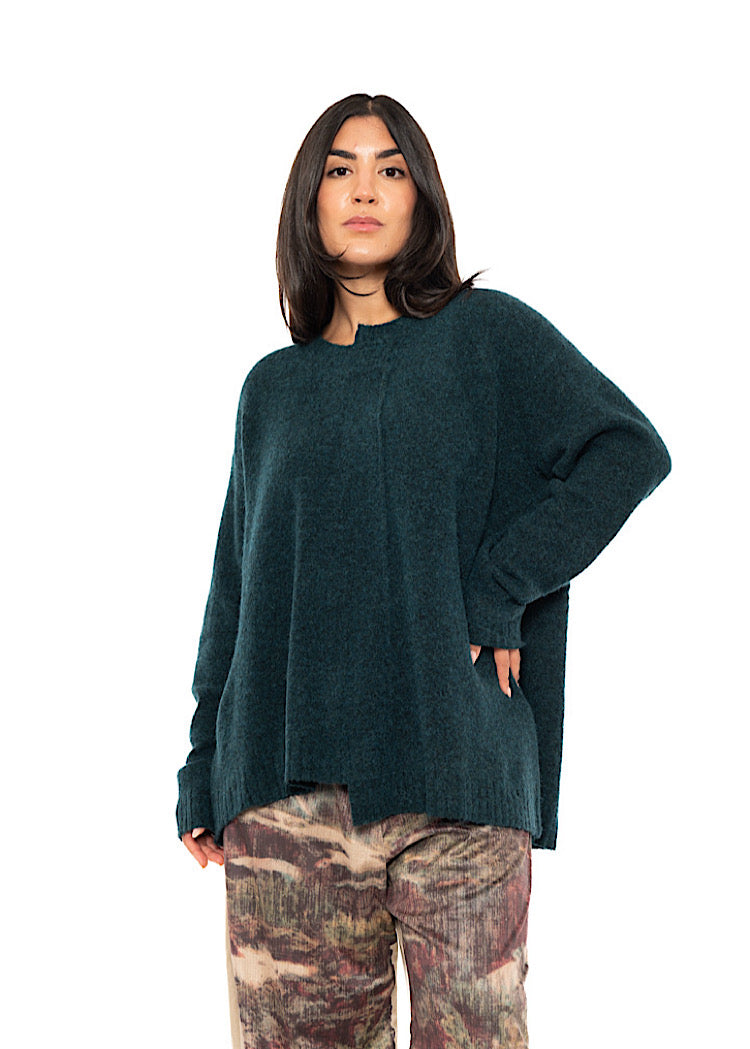 BRUSHED MÉLANGE KNITTED PULLOVER