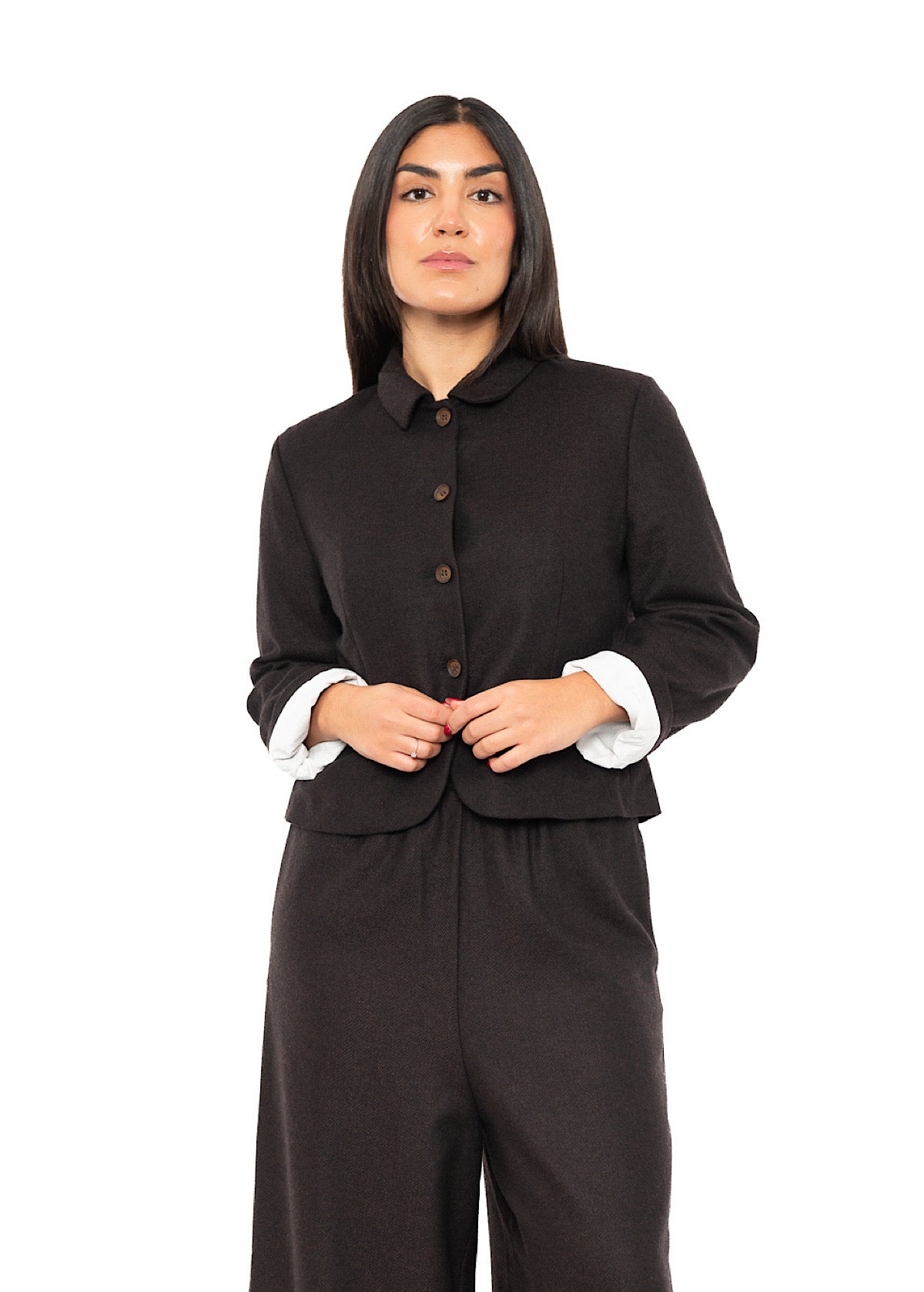 CROPPED HERRINGBONE GINNY JACKET