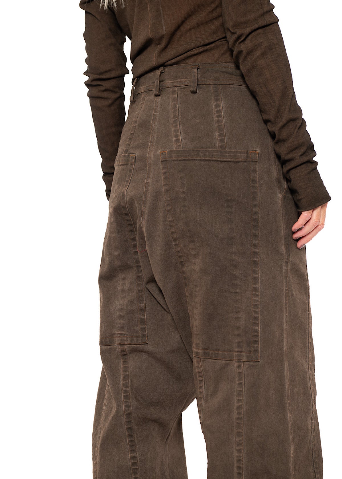 STRAIGHT-LEG DROP-CROTCH DENIM TROUSER
