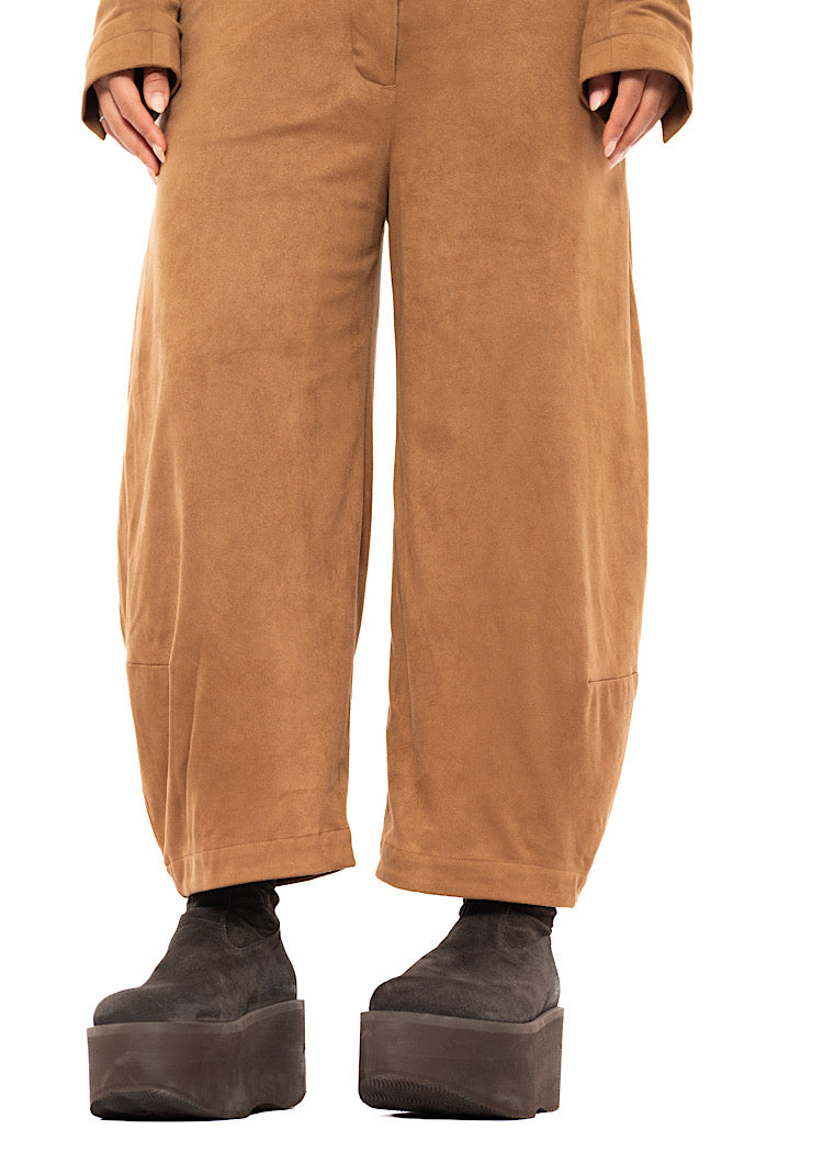 FAUX SUEDE BALLOON TROUSER