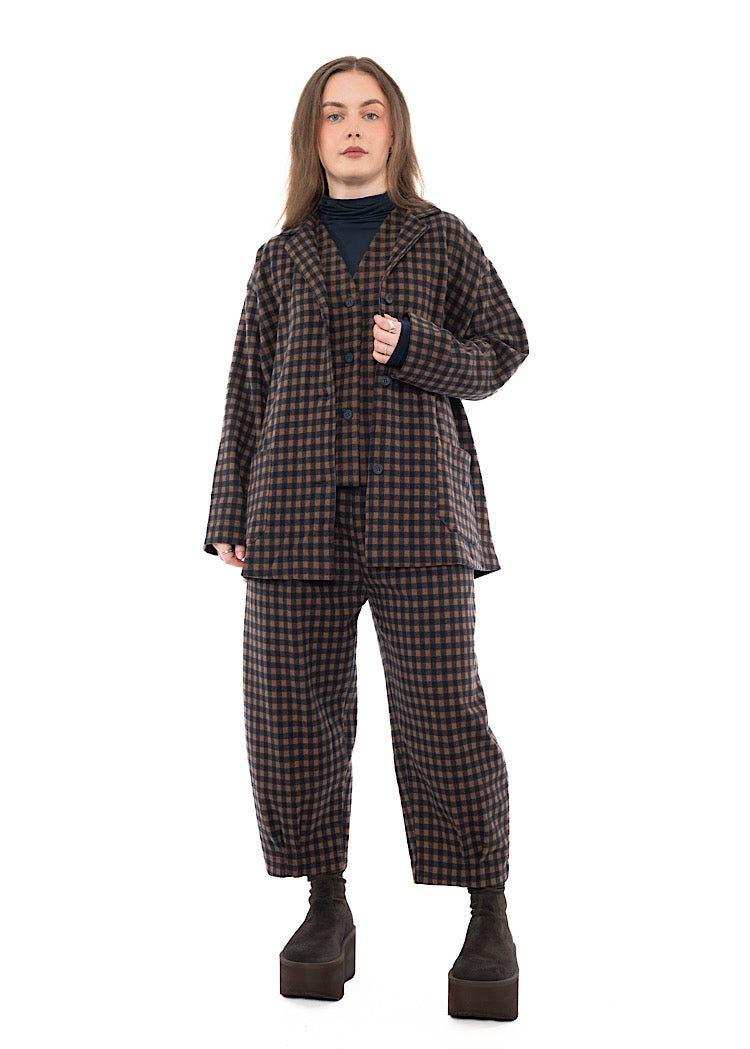 CHECKED LONGLINE CEREALE JQ JACKET
