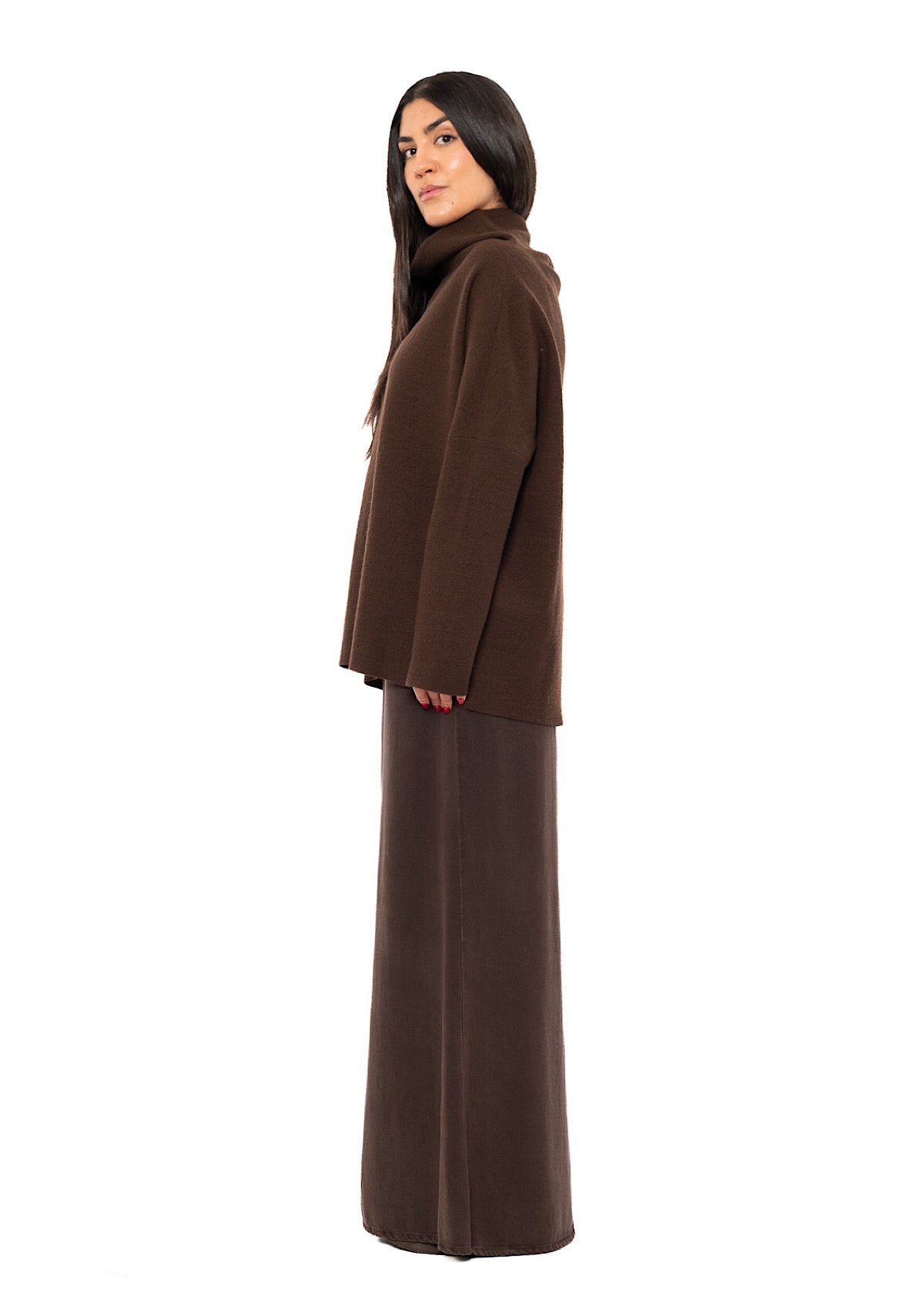 RELAXED BOILED WOOL PULLOVER