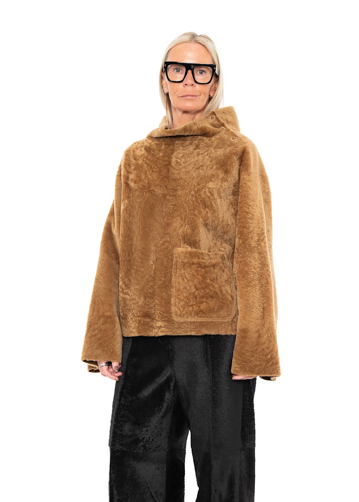 FUR-FINISHED PULLOVER