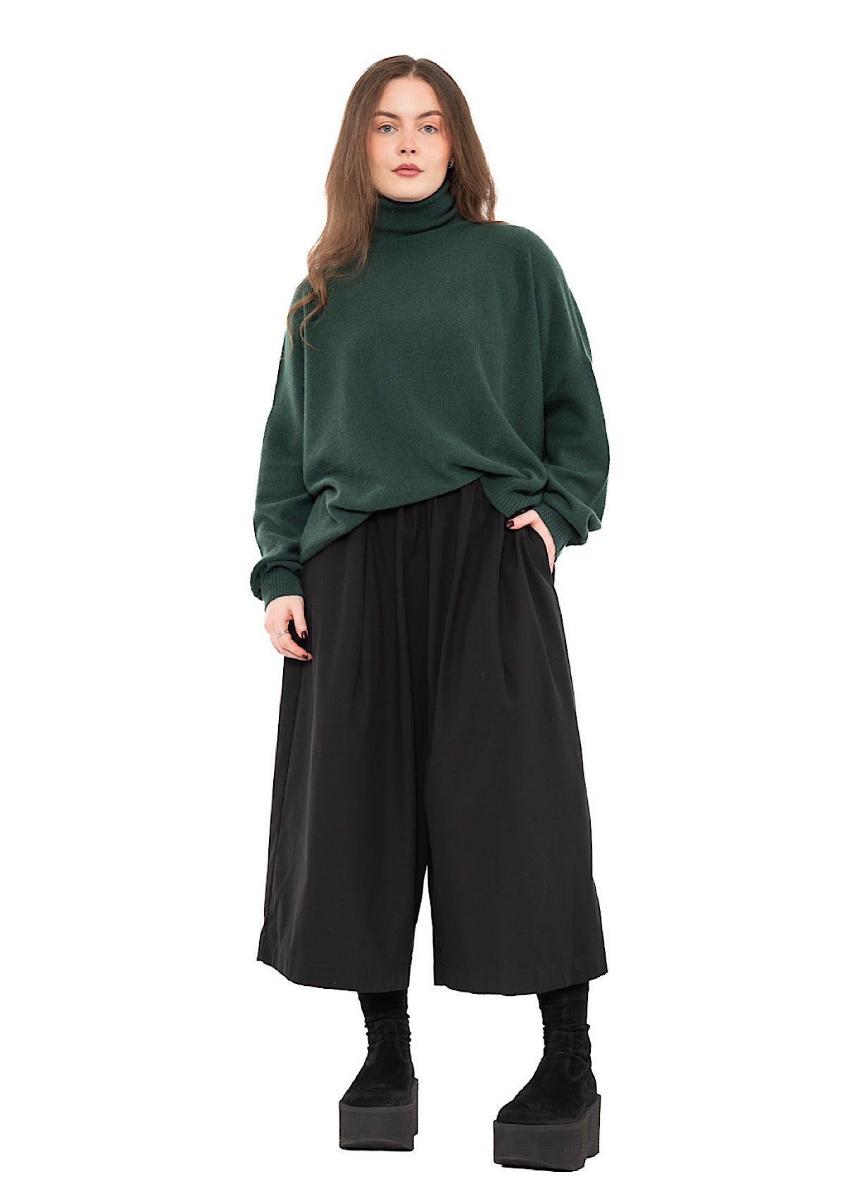 CROPPED WIDE LEG COTTON TROUSER