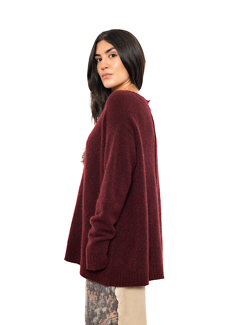 BRUSHED MÉLANGE KNITTED PULLOVER