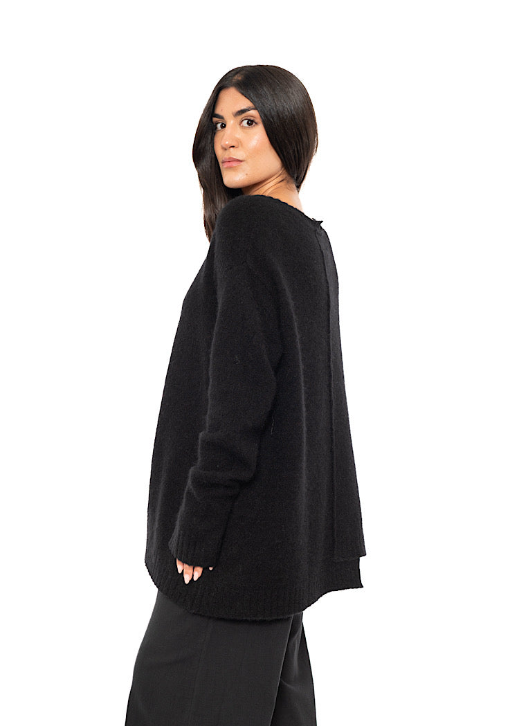 BRUSHED MÉLANGE KNITTED PULLOVER