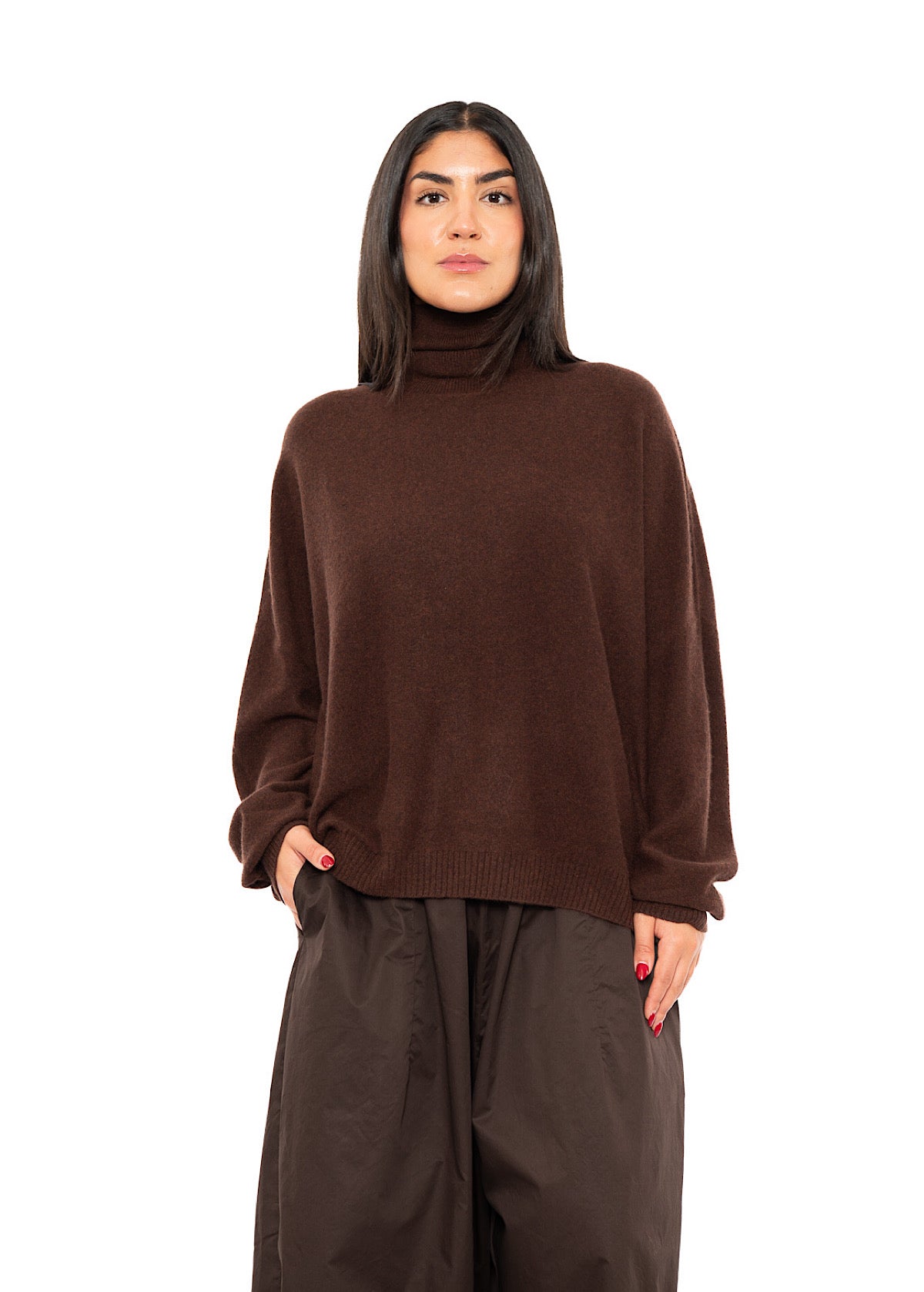ROLL NECK CASHMERE PULLOVER