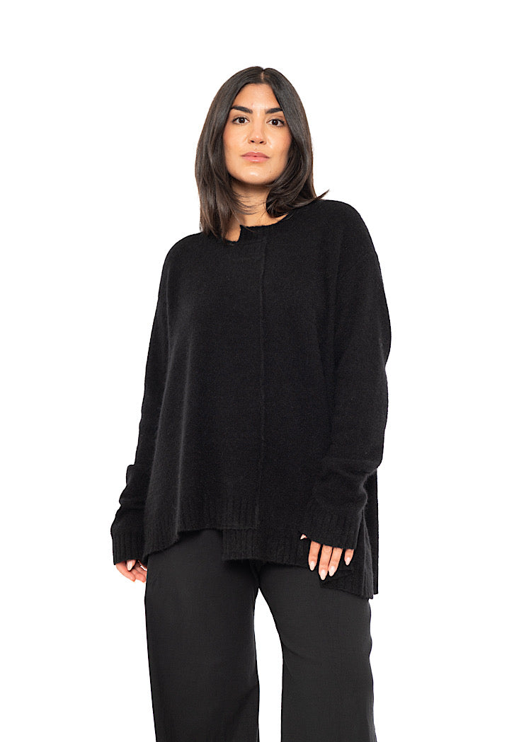 BRUSHED MÉLANGE KNITTED PULLOVER