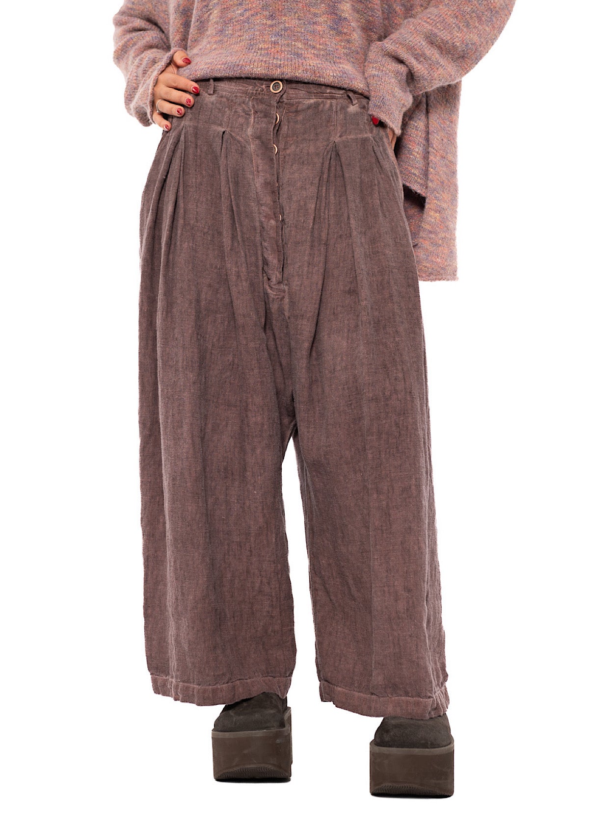 WINTER LINEN WIDE-LEG TROUSER