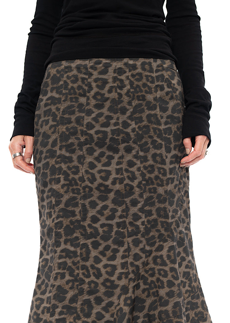 SCULPTURAL LEOPARD SKIRT