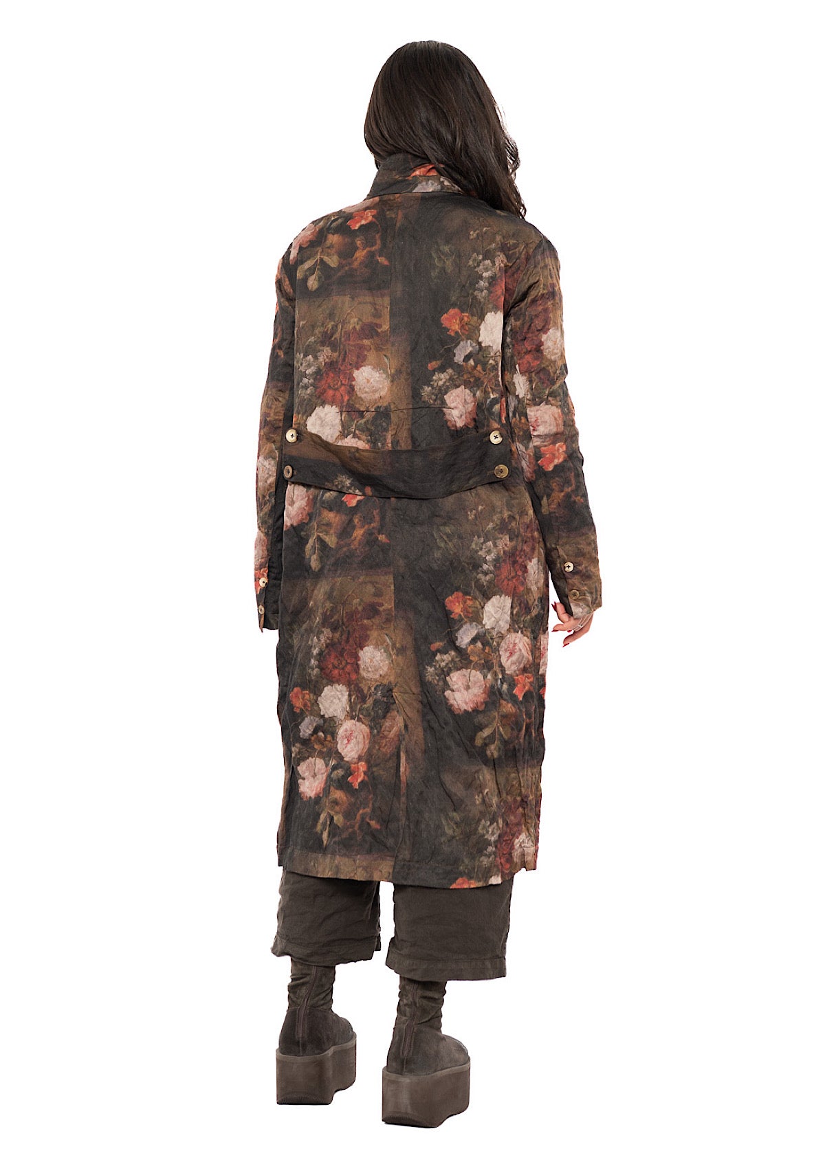 FLORAL PRINT OVERSIZED COAT