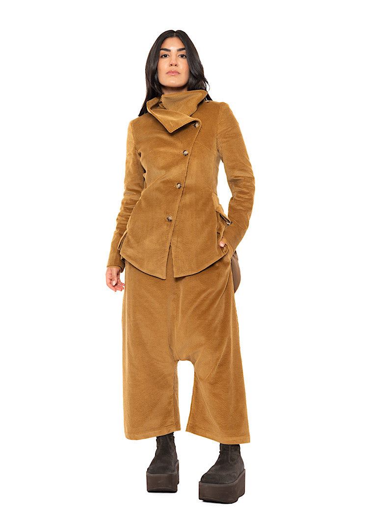 DROP CROTCH STRETCH CORD VELVET TROUSER