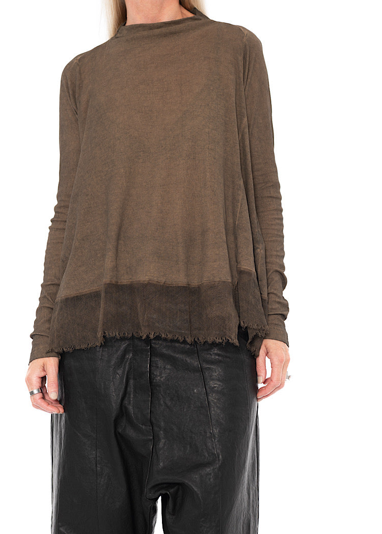 RELAXED NETTED HEM T-SHIRT