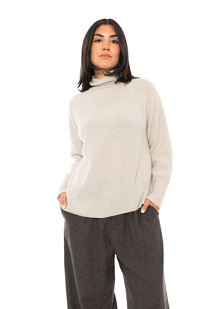 RELAXED FINE WOOL TURTLENECK PULLOVER