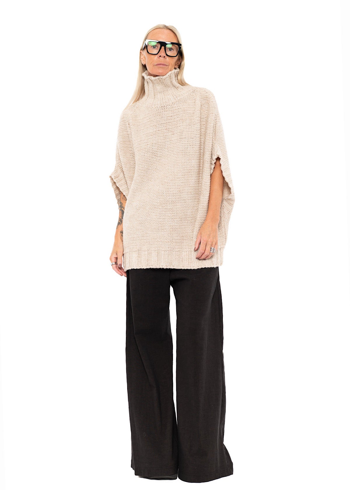 HIGH NECK KNITTED PULLOVER