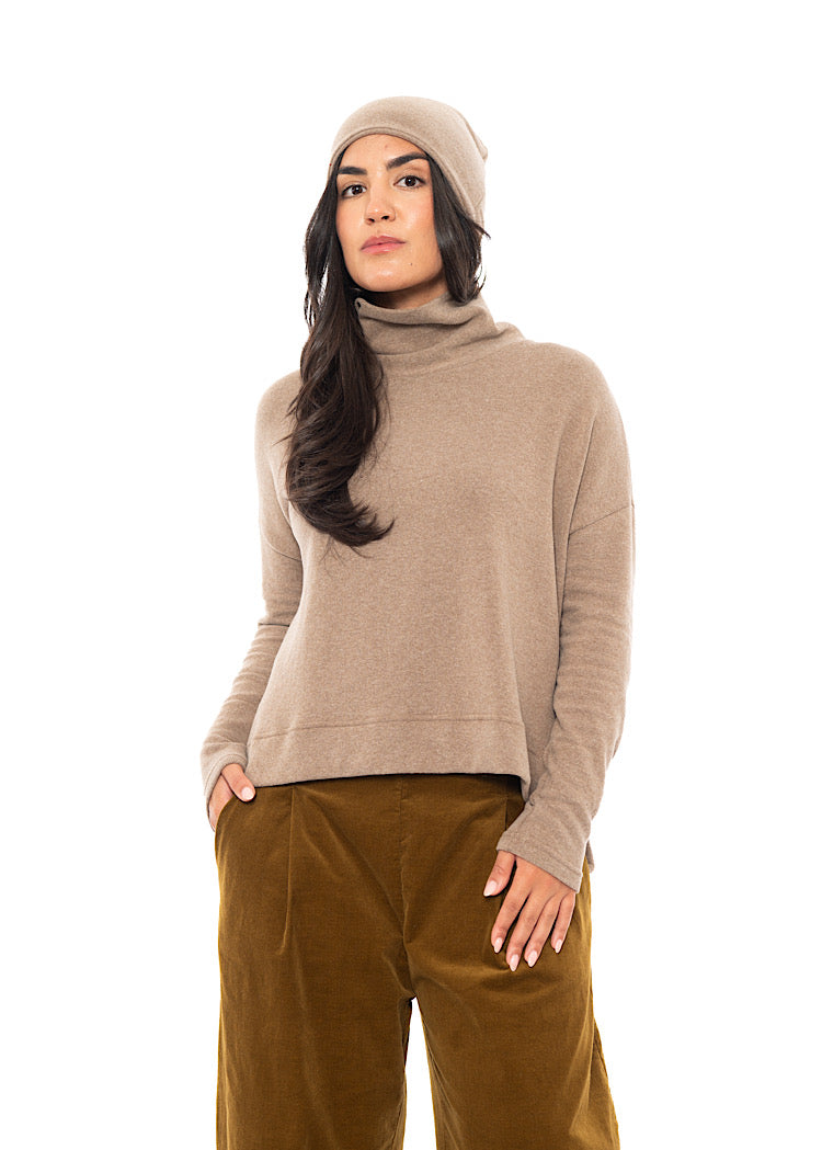 COTTON-FLEECE KAKI HAT