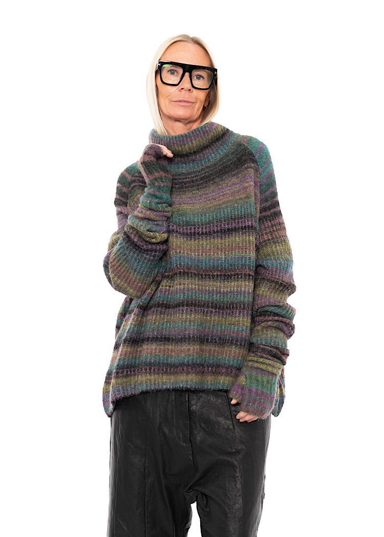 MULTICOLOUR STRIPE FINGERLESS CUFF