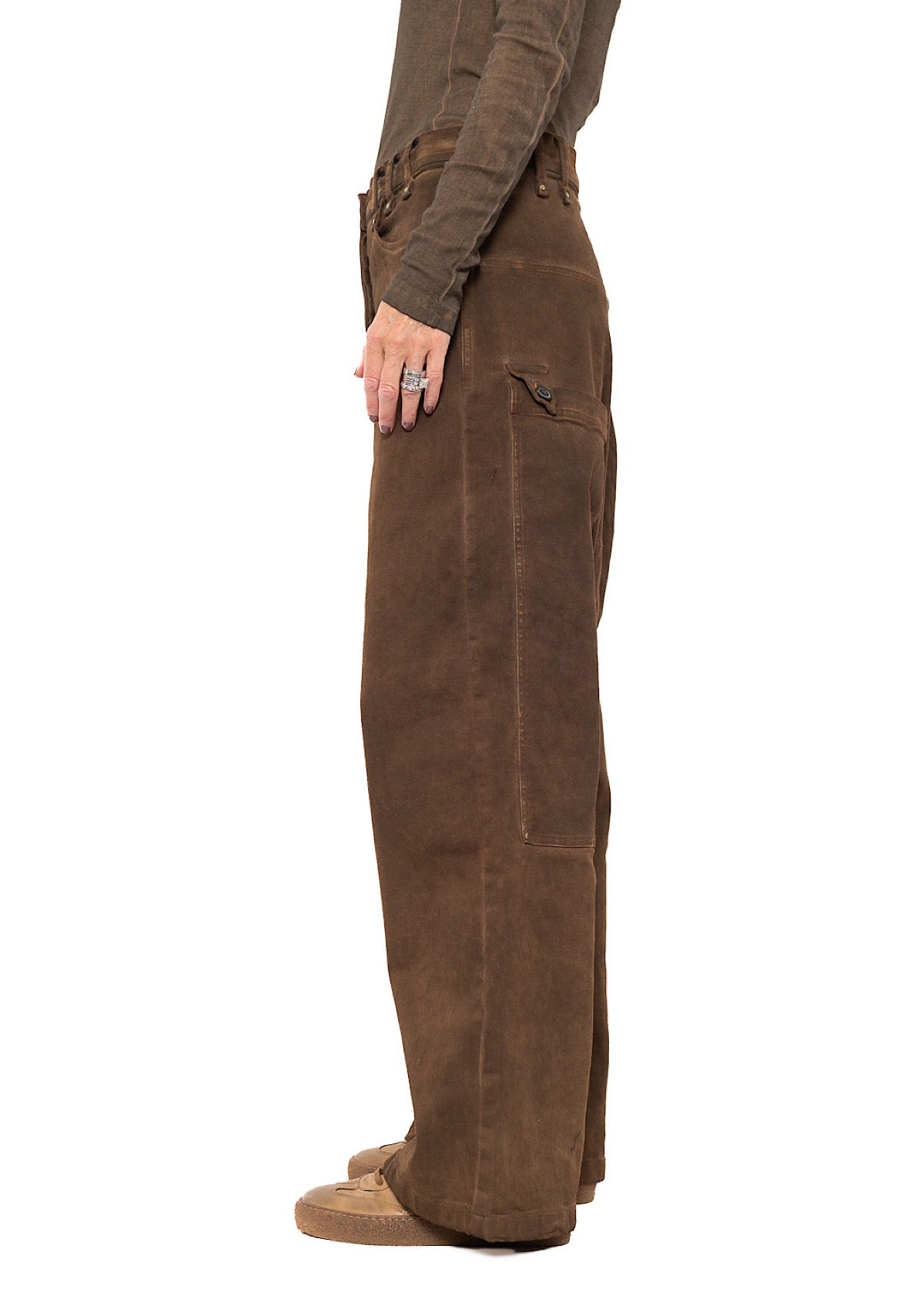 GARMENT-DYED WIDE-LEG DENIM TROUSER