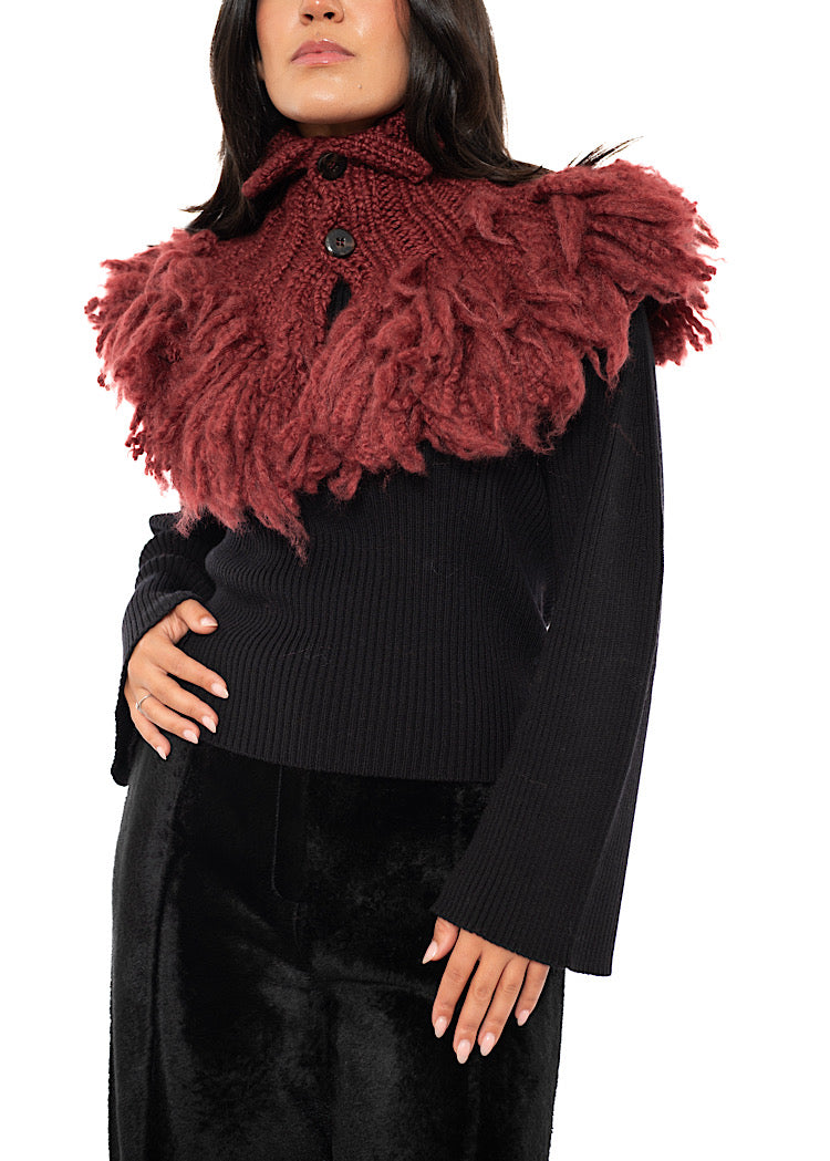 WOOL SILK CASHMERE KNIT COLLAR