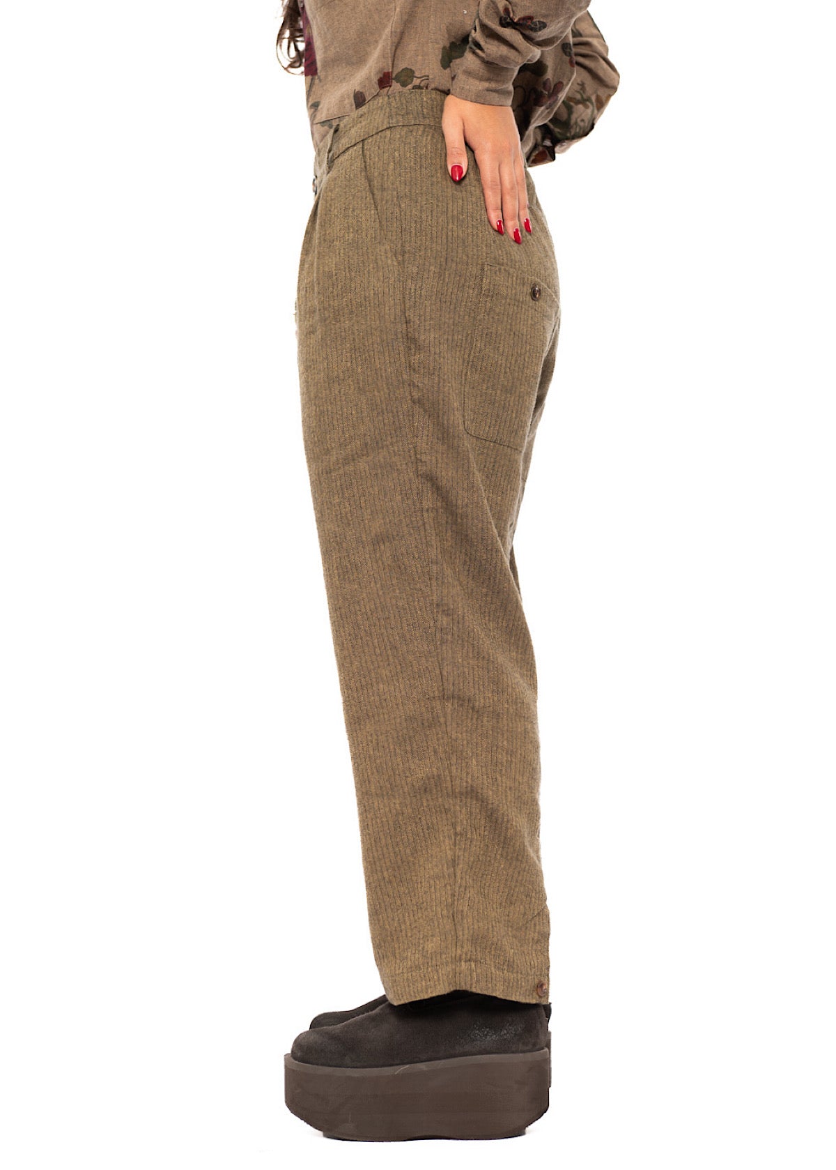 TAPERED HERRINGBONE TROUSER
