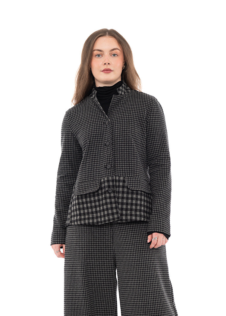 MIXED-CHECK TAILORED YASMIN JACKET